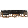 vidaXL Conjunto de sof&aacute;s de exterior con coj&iacute;n 9 pcs Natural y negro