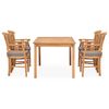 vidaXL Set de comedor de jard&iacute;n 5 pzas y cojines madera maciza de teca