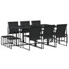 vidaXL Juego de comedor de jard&iacute;n 11 piezas textileno negro