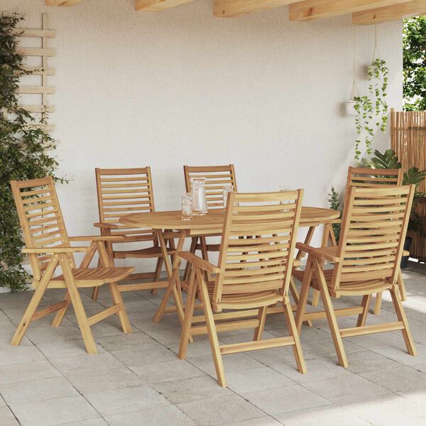 vidaXL Conjunto de Comedor de Jard&iacute;n 7 pcs Marr&oacute;n