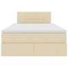 vidaXL Cama con almacenamiento y LED Crema 120 x 200 cm Poliéster