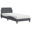vidaXL Cama con colch&oacute;n Dover terciopelo gris oscuro 90x200 cm