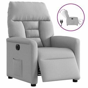 vidaXL Sill&oacute;n reclinable el&eacute;ctrico de tela gris nube