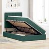 vidaXL Cama con almacenamiento y LED Verde oscuro 120 x 200 cm