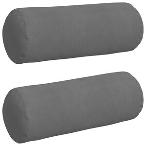 vidaXL Cojines Bolster 2 pcs Gris oscuro &Oslash; 25 x 70 cm