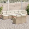 vidaXL Conjunto de sof&aacute;s de jard&iacute;n 9 pcs Beige rat&aacute;n sint&eacute;tico