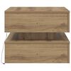 vidaXL Mesa de centro con luces LED roble artisian 50x50x40 cm