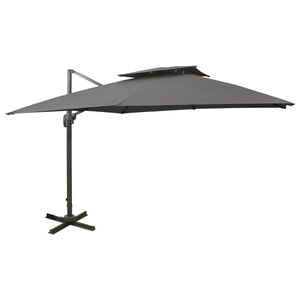 vidaXL Sombrilla jard&iacute;n voladiza cubierta doble antracita 300x300 cm