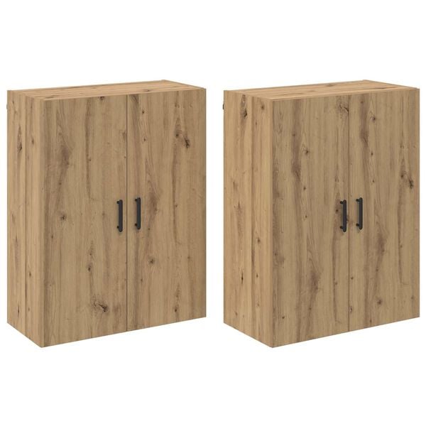 vidaXL Armario de pared 2 pcs Roble artesanal 69,5 x 34 x 90 cm