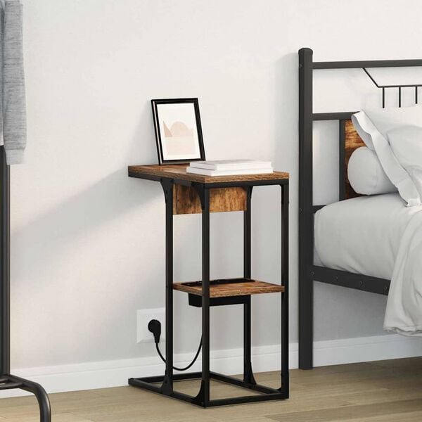 vidaXL Armario de Noche Roble ahumado 41,5 x 26 x 60,5 cm