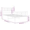 vidaXL Estructura cama sin colchón con estribo metal blanco 100x200 cm