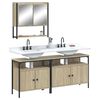 vidaXL Set de muebles de ba&ntilde;o 3 pzas madera contrachapada roble Sonoma