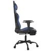 vidaXL Silla gaming de masaje y reposapi&eacute;s cuero sint&eacute;tico negro azul