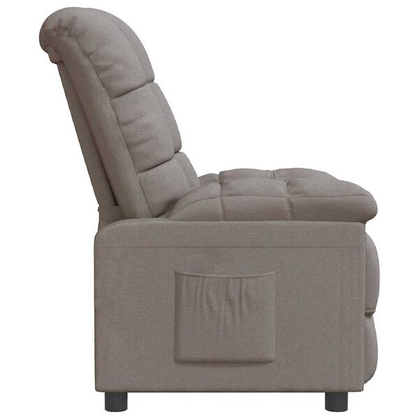 vidaXL Sillón reclinable de tela gris taupe
