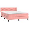 vidaXL Cama box spring con colch&oacute;n terciopelo rosa 140x200 cm