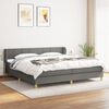 vidaXL Cama box spring con colch&oacute;n tela gris oscuro 200x200 cm