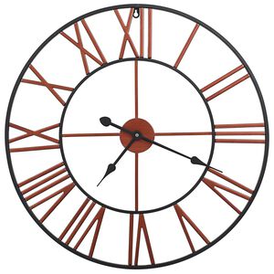 vidaXL Reloj de pared de metal rojo 58 cm