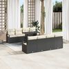 vidaXL Conjunto de sof&aacute; de jard&iacute;n 9 pcs Negro Polirat&aacute;n