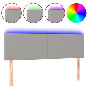 vidaXL Cabecero con LED de tela gris claro 144x5x78/88 cm