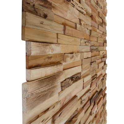 vidaXL Paneles revestimiento pared 10 uds madera teca reciclada 1,03m²