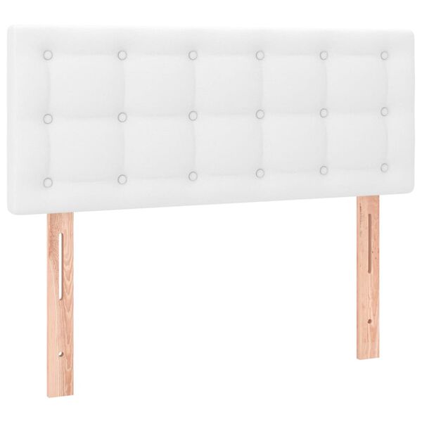 vidaXL Cabecero de cuero sintético blanco 100x5x78/88 cm