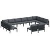 vidaXL Conjunto de sof&aacute;s de jard&iacute;n 12 uds. Negro Acero