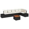 vidaXL Conjunto de sof&aacute;s de jard&iacute;n 7 uds. Negro rat&aacute;n sint&eacute;tico