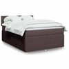 vidaXL Cama box spring con colch&oacute;n tela marr&oacute;n oscuro 140x190 cm