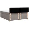 vidaXL Cama box spring con colch&oacute;n tela gris taupe 180x200 cm