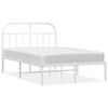vidaXL Estructura cama sin colch&oacute;n con cabecero metal blanco 135x190cm