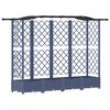 vidaXL Cama elevada con trellis y techo Gris 203,5 x 40 x 123 cm PP