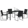 vidaXL Conjunto de Comedor de Jardín 5 pcs Negro