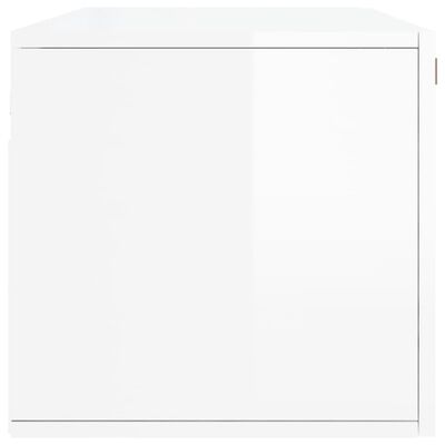 vidaXL Armario de pared madera ingeniería blanco brillo 100x36,5x35 cm