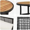 vidaXL Conjunto de Comedor de Jardín 3 pcs Negro ratán sintético