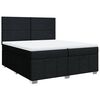 vidaXL Cama box spring con colchón tela negro 200x200 cm