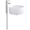 vidaXL Lavabo de ba&ntilde;o con grifo y desag&uuml;e Cromado 38,5 x 38,5 x 16 cm