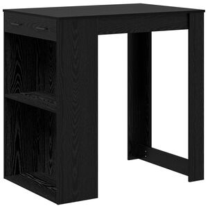 vidaXL Mesa de Bar con caj&oacute;n Roble Negro 102 x 70 x 103,5 cm