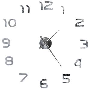 vidaXL Reloj 3D de pared con dise&ntilde;o moderno 100 cm XXL plateado