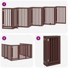 vidaXL Puerta de perros plegable 9 paneles madera &aacute;lamo marr&oacute;n 450 cm