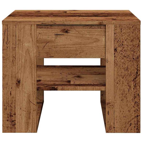 vidaXL Mesa de centro madera de ingenier&iacute;a madera antigua 55,5x55x45cm