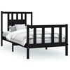 vidaXL Estructura de cama sin colch&oacute;n madera de pino negro 90x200 cm