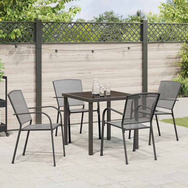 vidaXL Conjunto de Comedor de Jard&iacute;n 5 pcs Antracita