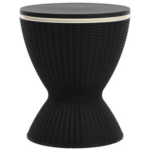 vidaXL Mesa nevera 3 en 1 polipropileno negro