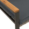 vidaXL Banco con coj&iacute;n Gris y Gris Oscuro 115 x 65 x 72 cm Rat&aacute;n