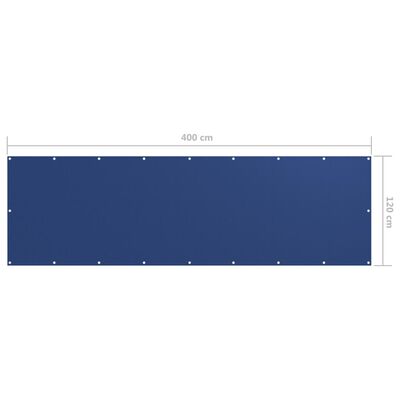 vidaXL Toldo para balcón tela oxford azul 120x400 cm