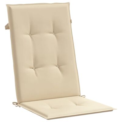 vidaXL Cojín silla de jardín respaldo alto 2 uds tela beige 120x50x3cm