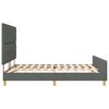 vidaXL Estructura de cama con cabecera Gris oscuro 180 x 200 cm tela