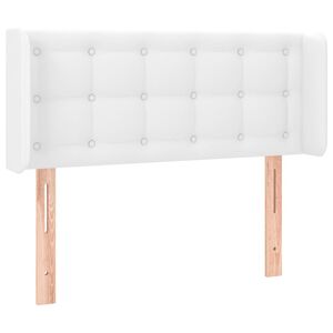 vidaXL Cabecero de cuero sint&eacute;tico blanco 83x16x78/88 cm