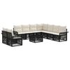 vidaXL Conjunto de sof&aacute;s de jard&iacute;n 10 uds. Negro rat&aacute;n sint&eacute;tico