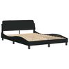 vidaXL Estructura de cama sin colch&oacute;n tela negro 140x190 cm